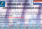 Anuncian corte total del agua de riego en Sañogasta y Miranda por obras de infraestructura