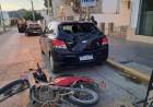 Motociclista perdió el control al intentar sobrepasar un vehículo y protagonizó un choque frente al SUM-ERI