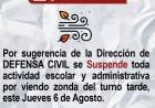 Suspenden las actividades escolares del turno tarde por fuertes vientos