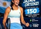 Jazmín Ortenzi alcanzó el puesto 150 del ranking mundial de tenis