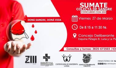 Colecta de sangre en el Concejo Deliberante de Chilecito