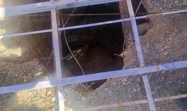 Rescatan a un caballo que cayó en un pozo en el Parque Industrial de Chilecito