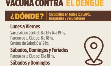 La Provincia convoca a completar el esquema de vacunación contra el dengue