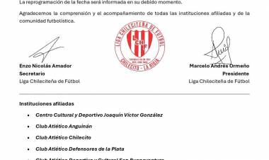 La Liga Chileciteña de Fútbol suspendió la novena fecha del Torneo Oficial por las bajas temperaturas