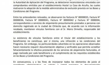 Hostal La Casa emitió un comunicado tras los cuestionamientos por su participación en el programa Previaje Riojano