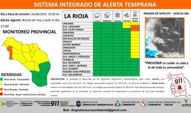 Emiten alerta preventiva por vientos y viento zonda