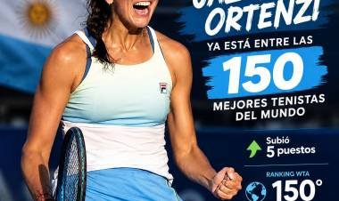 Jazmín Ortenzi alcanzó el puesto 150 del ranking mundial de tenis