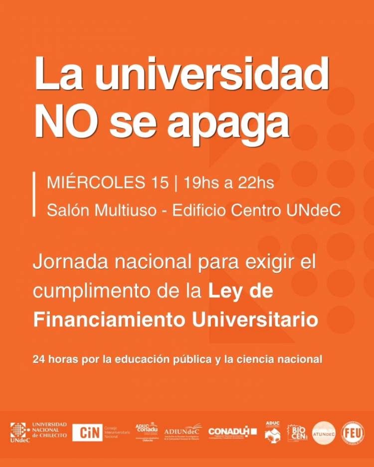 Realizarán jornada en defensa de la educación pública y la ciencia en la UNdeC