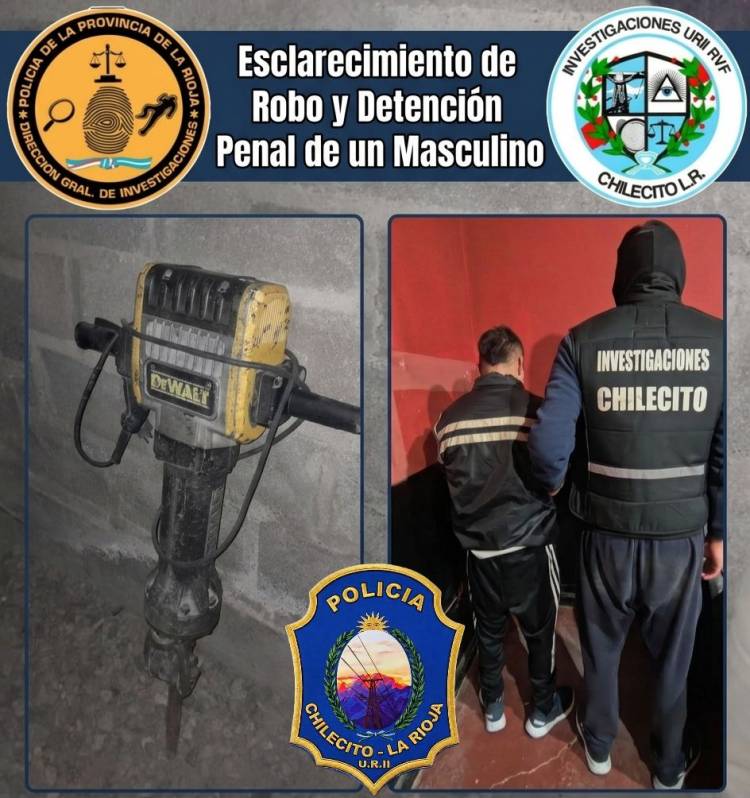 Esclarecen un robo de herramientas y detienen al presunto autor 