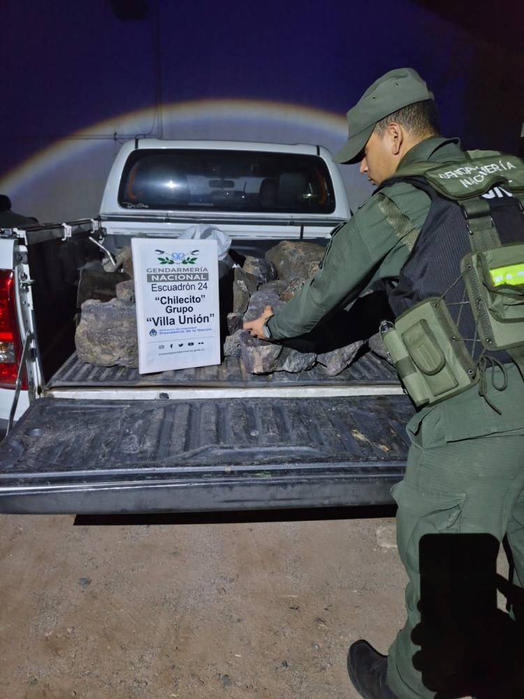 Secuestran más de 130 piedras minerales y un arma de fuego en operativos de Gendarmería