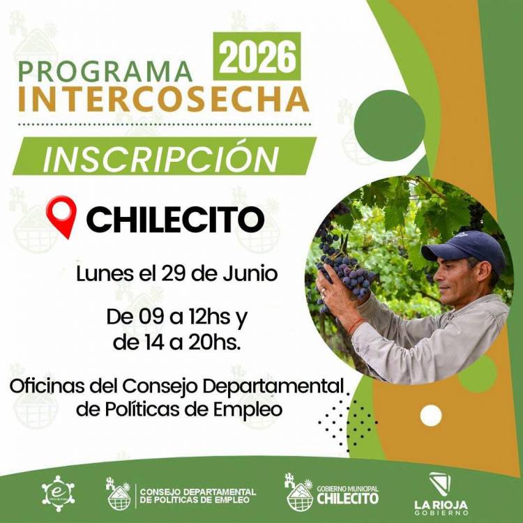 Abren las inscripciones para el Programa Intercosecha 2026 en Chilecito, Nonogasta y Vichigasta