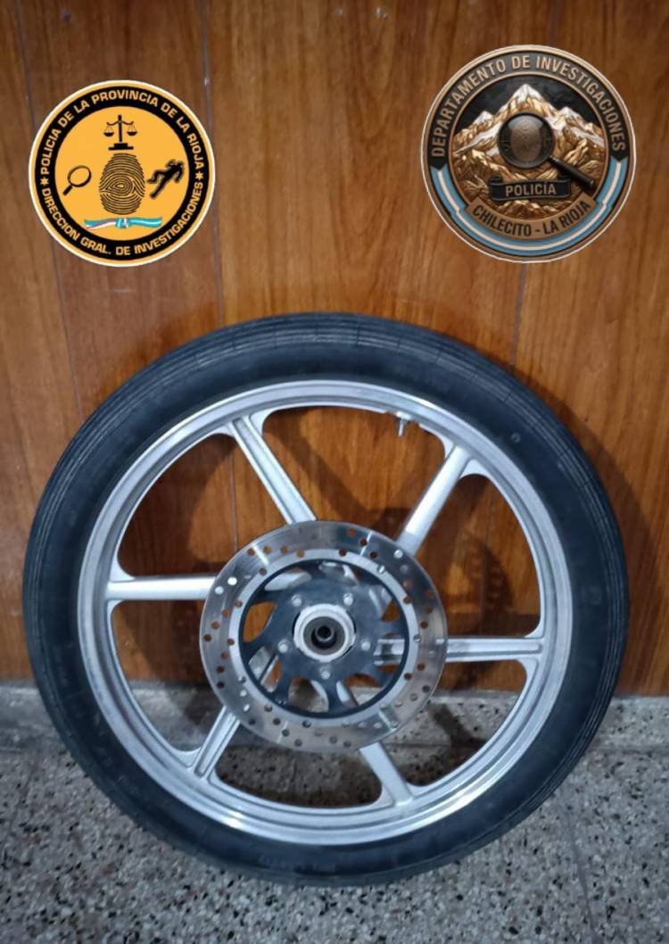 La Policía secuestró una rueda de motocicleta vinculada a una causa por robo 