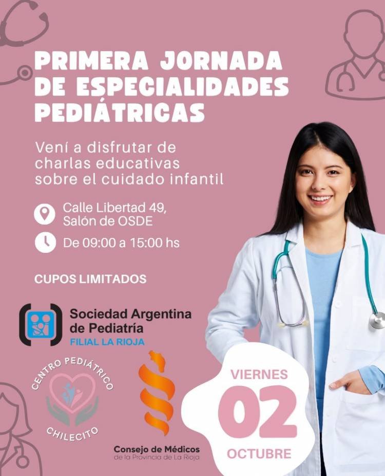 Chilecito será sede de la 1° Jornada de Especialidades Pediátricas