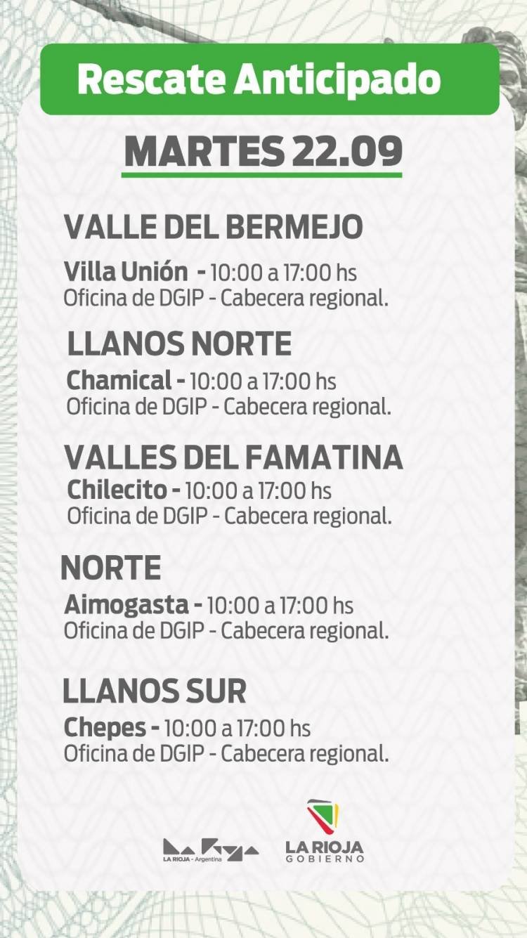 Este martes comienza el rescate anticipado de Chachos en Capital y el interior